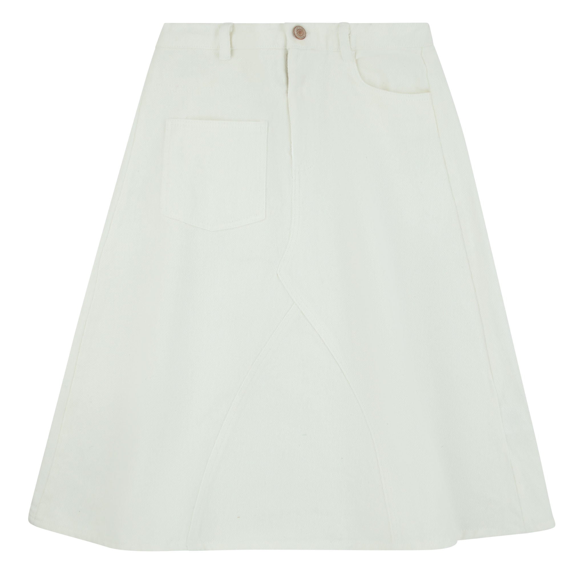 Basic Aligned White Denim Skirt - Bottoms - Girls - Bondoux Bebe