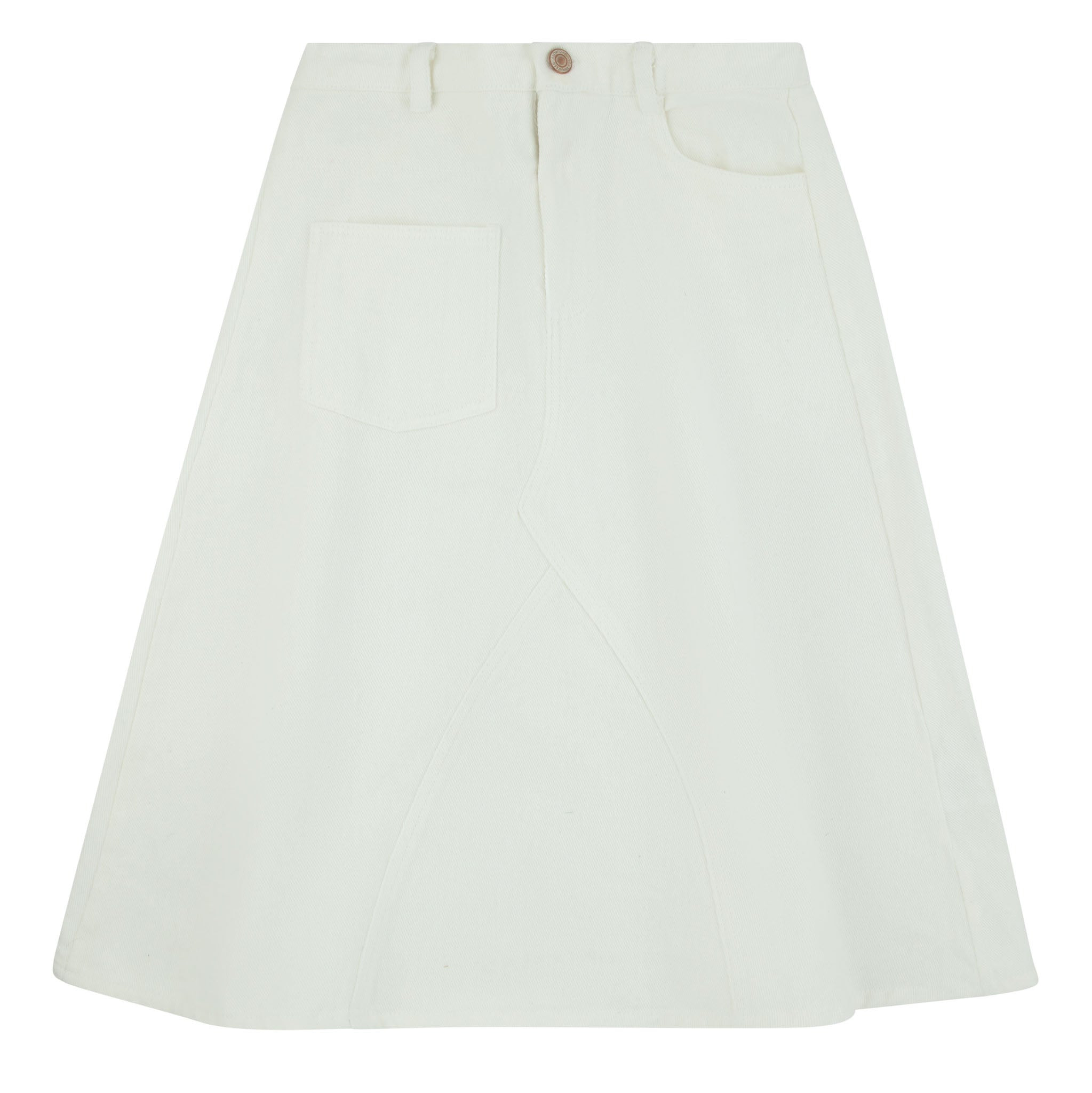 Basic Aligned White Denim Skirt - Bottoms - Girls - Bondoux Bebe
