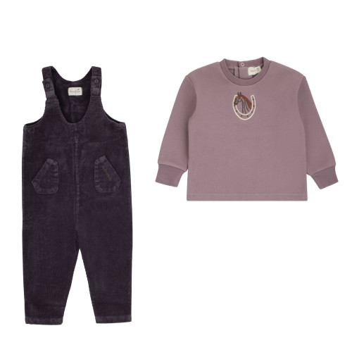 The Gallop Vintage Lilac 2 Pcs Romper Set